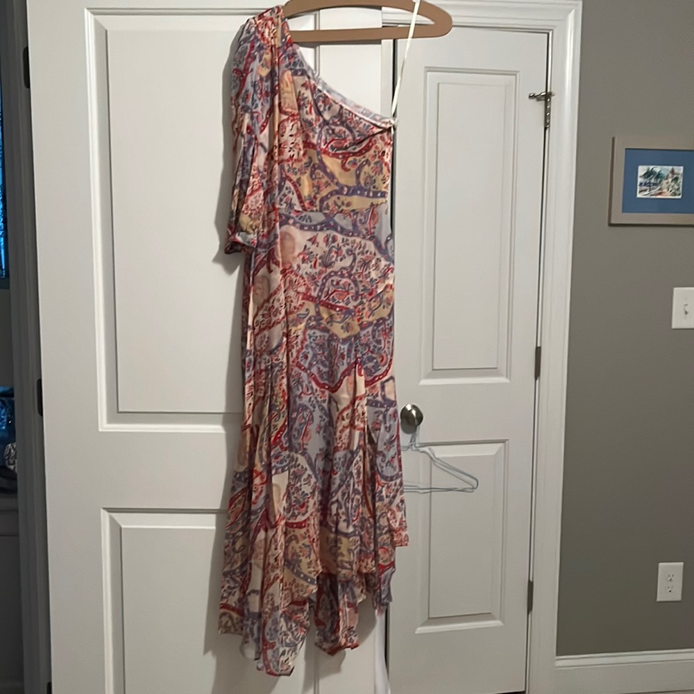 Veronica Beard one shoulder, asymmetric midi dress